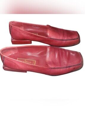 Cole Haan Red Leather Loafers Size 7.5
